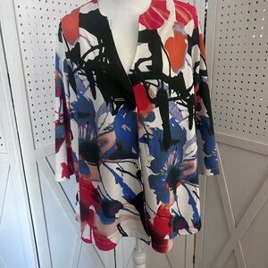 Ali Miles Women Jacket Cardigan Large Quarter Length Sleeve One Button Cardigan